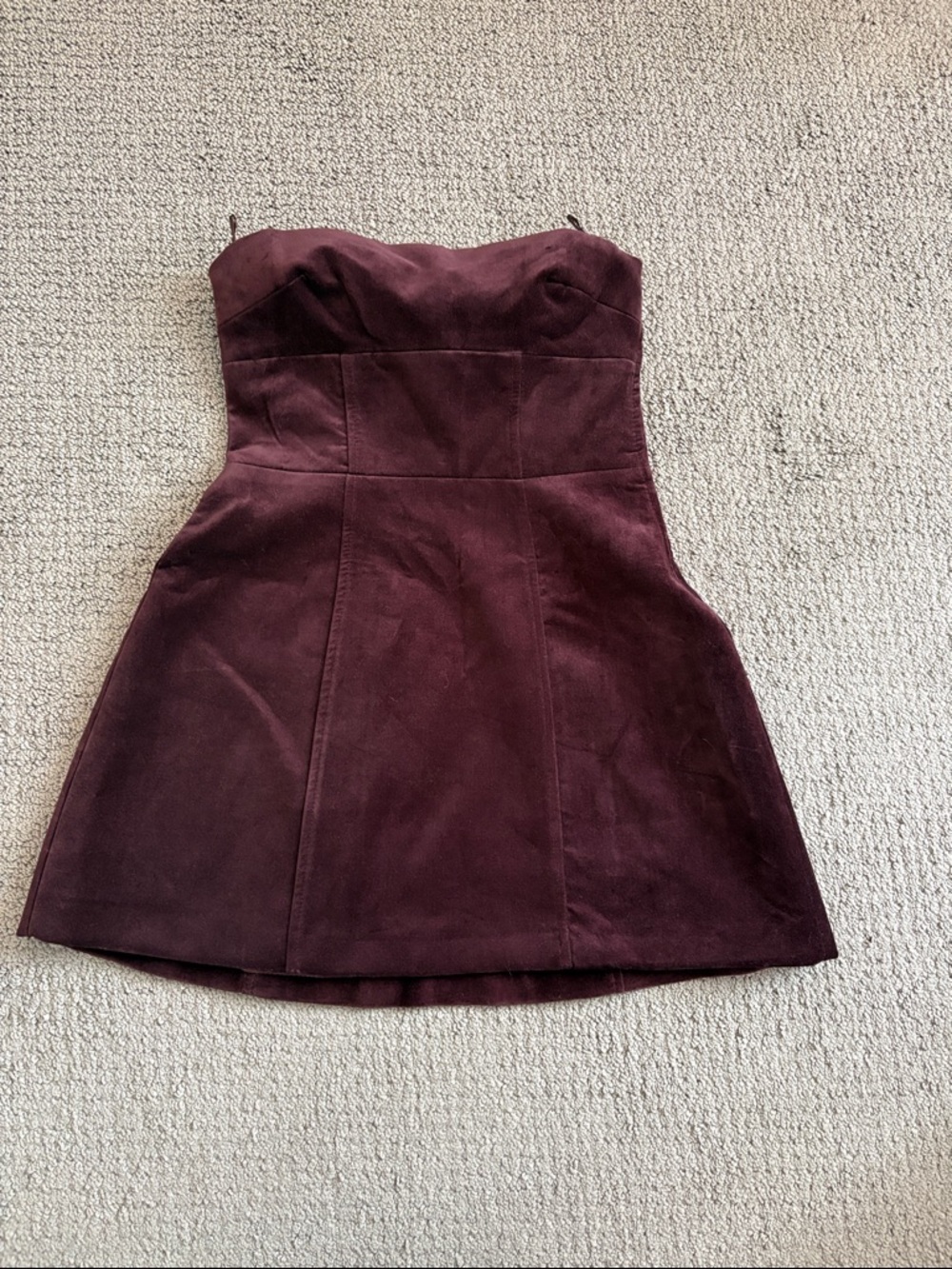 Zara NWT Strapless Burgundy Mini Dress